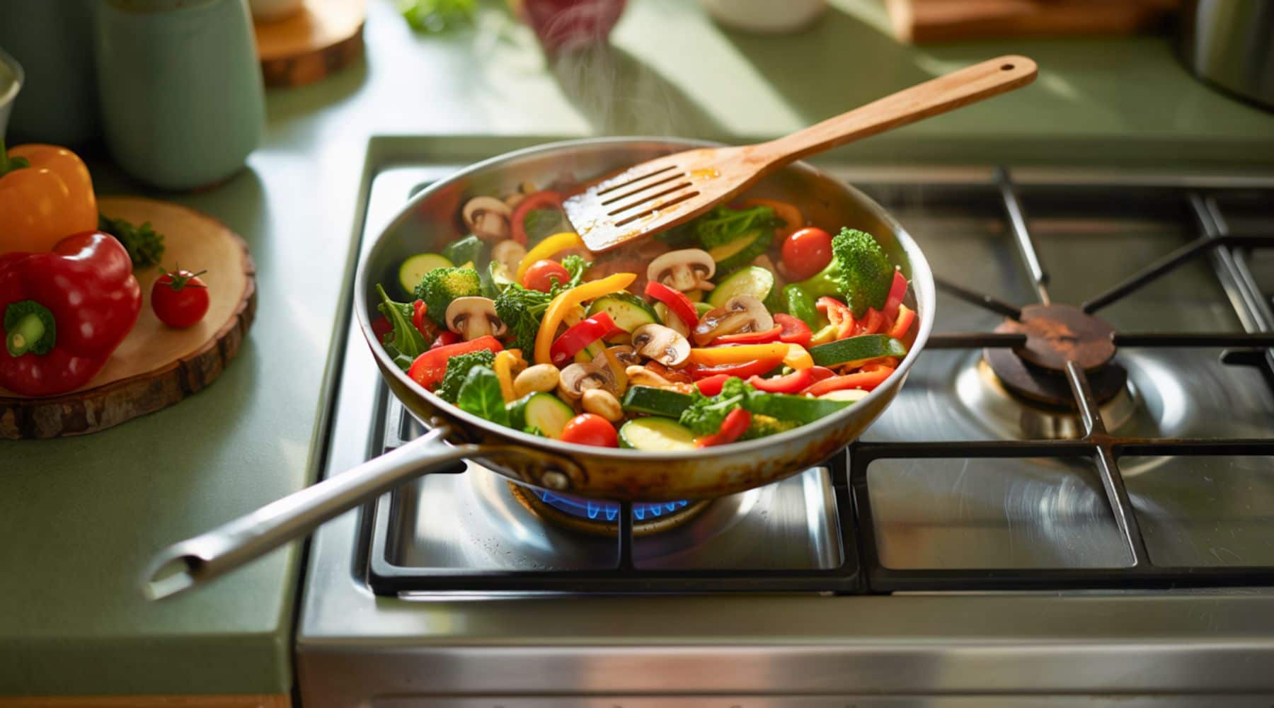 Ingredients added to a pan in stages instead of all at once